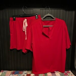 SHEIN Red Women's lounge shorts Set